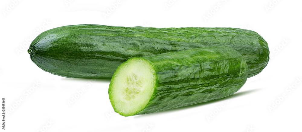 Fresh cucumber isolated on white background with clipping path Fresh cucumber isolated on white background with clipping path