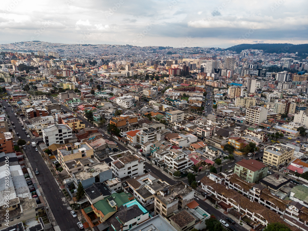 Aerial view of Quito