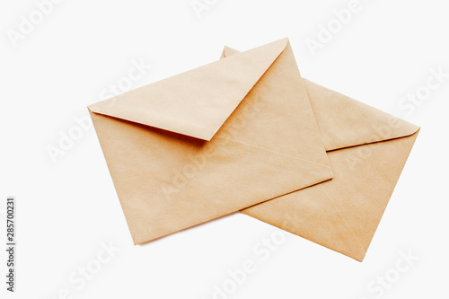  brown paper envelopes on a white background