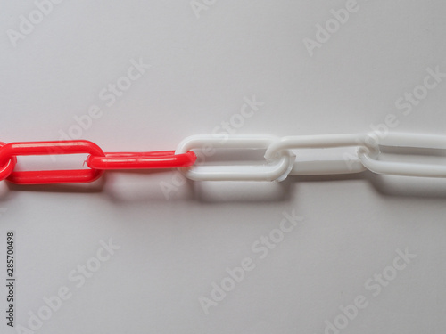 red white warning chain