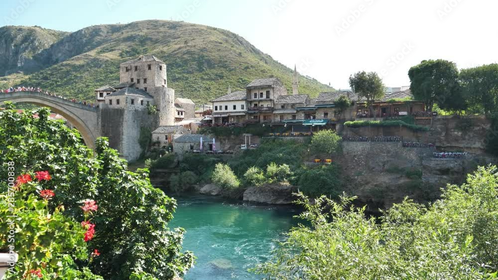 Old town of Mostar - city and administrative center of Herzegovina-Neretva Canton of Federation of Bosnia and Herzegovina Old town of Mostar - city and administrative center of Herzegovina-Neretva Canton of Federation of Bosnia and Herzegovina