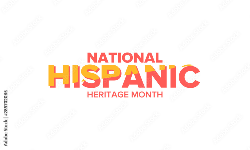 National Hispanic Heritage Month in September and October. Hispanic and Latino Americans culture. Celebrate annual in United States. Poster, card, banner and background. Vector illustration