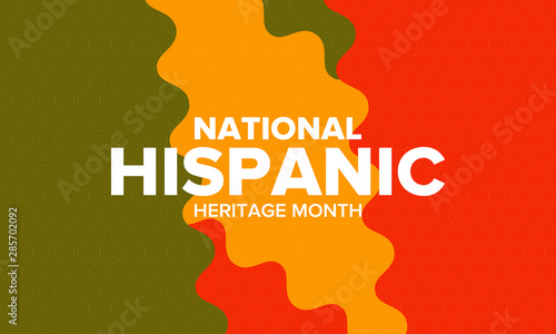 National Hispanic Heritage Month in September and October. Hispanic and Latino Americans culture. Celebrate annual in United States. Poster, card, banner and background. Vector illustration