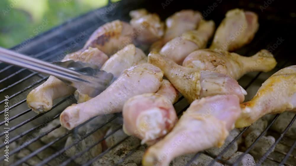Raw Chicken Legs on the Grill Raw Chicken Legs on the Grill