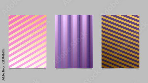 Gradient stripe flyer set - abstract vector stationery background graphics designs
