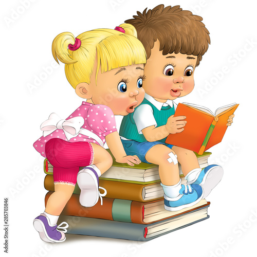 boy  looks in a book