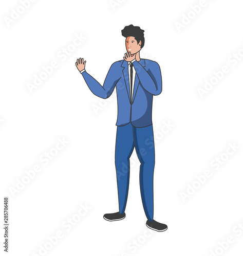 elegant businessman worker avatar character