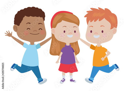 Cute happy kids having fun