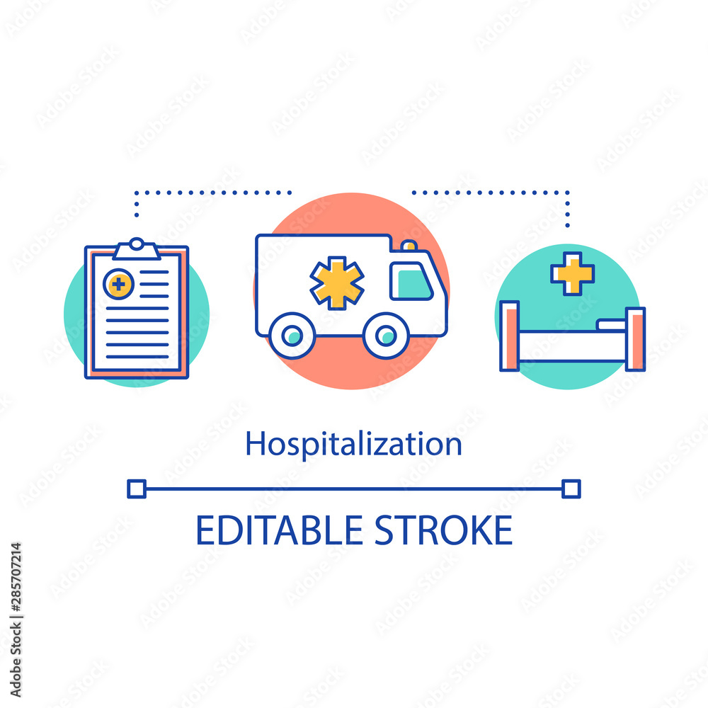Hospitalization Concept Icon Admission To Hospital For Treatment