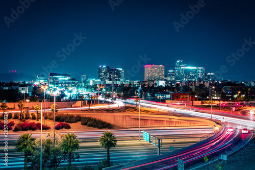 Downtown Phoenix, Arizona at Night photo