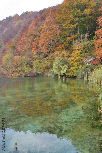 Fototapeta Naklejka Na Ścianę i Meble -  Landscape in the beautiful Plitvice National Park, in Croatia, in the fall