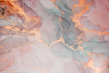 Alcohol ink. Style incorporates the swirls of marble or the ripples of agate.  Abstract painting, can be used as a trendy background for wallpapers, posters, cards, invitations, websites.