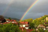 rainbow over the village