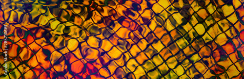Abstract stained glass background, the colored elements, panoramic image