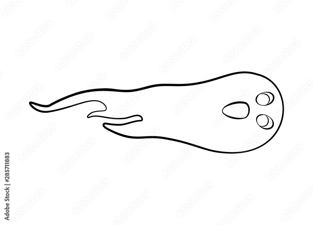 Contour ghost on a white background. Cute black outline ghost. Character for decorating the Halloween festival. Contour ghost on a white background. Cute black outline ghost. Character for decorating the Halloween festival.