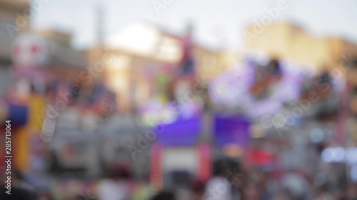 Wallpaper Mural Summer festival ip spain. Beautiful streets .Pink ribbons. Defocused Torontodigital.ca