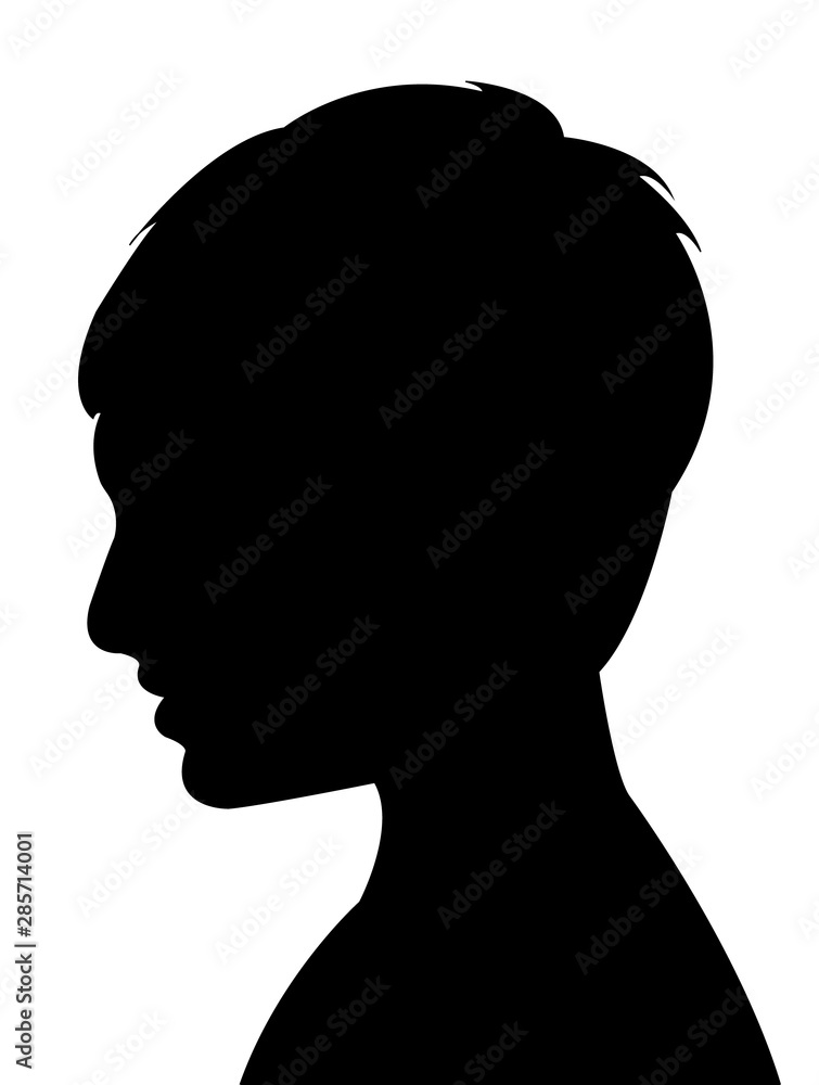 a boy head silhouette vector