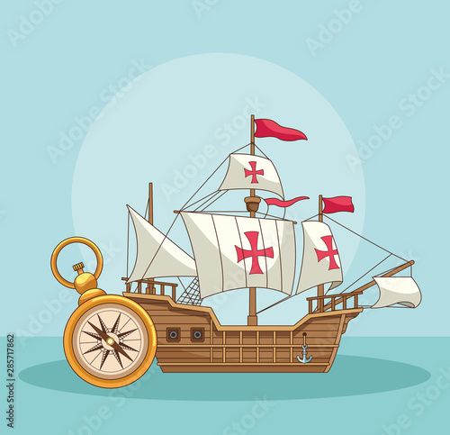 Antique sea navigation tools cartoons