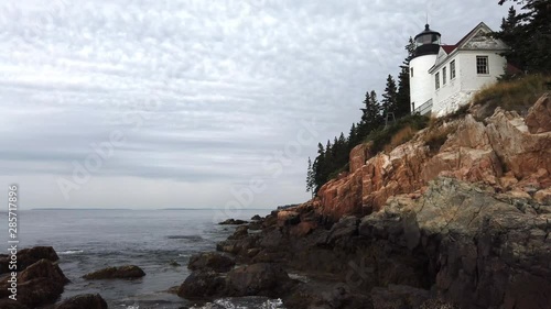 Early morning at the Bass Harbor Light House in Maine photo