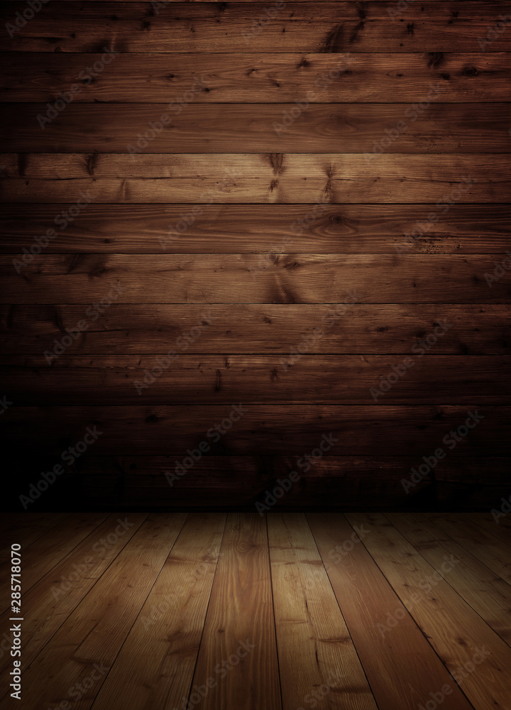 Fototapeta brown wooden interior room.