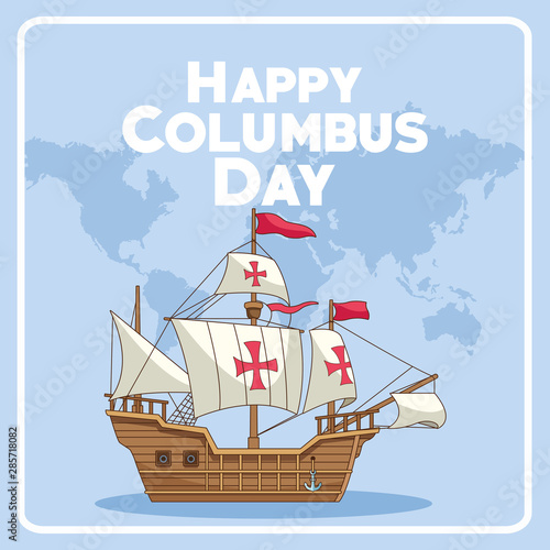 colombus columbus day card poster