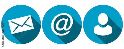 Symbols for e-mail, contact, support and service