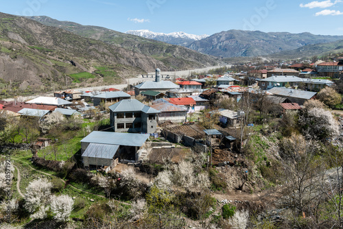 View over Lahic village in Ismayilli region of Azerbaijan. photo