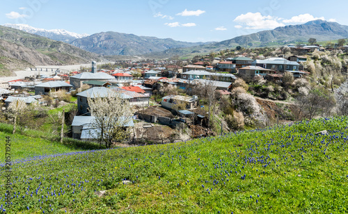 View over Lahic village in Ismayilli region of Azerbaijan. photo