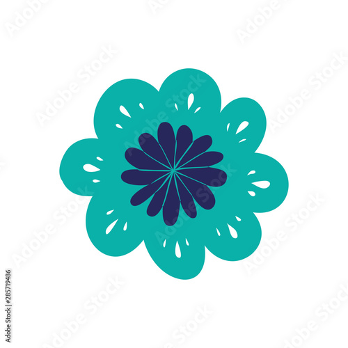 colorful flower isolated icon