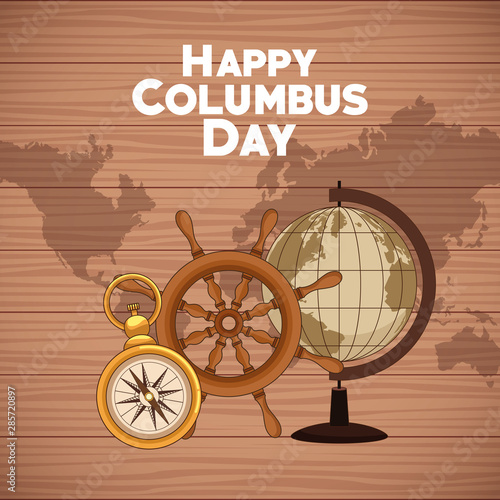 colombus columbus day card poster