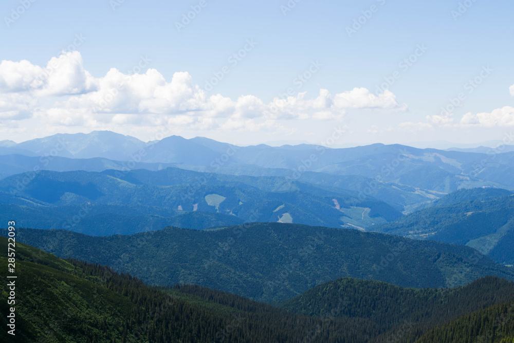 Photos of mountain ranges in the Carpathians