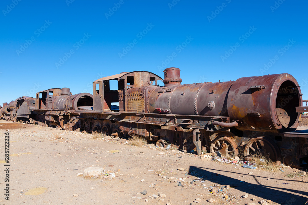 Cemetery trains Uyuni, Bolivia