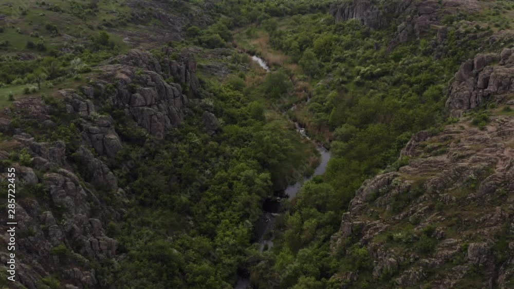 Aerial panoramic view of landscape reserve in Ukraine at summer drone footage Aerial panoramic view of landscape reserve in Ukraine at summer drone footage