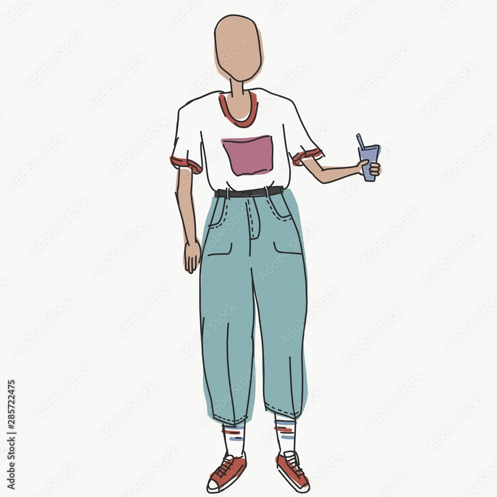 vestimenta al estilo de los a os 80 personaje vector cartoon