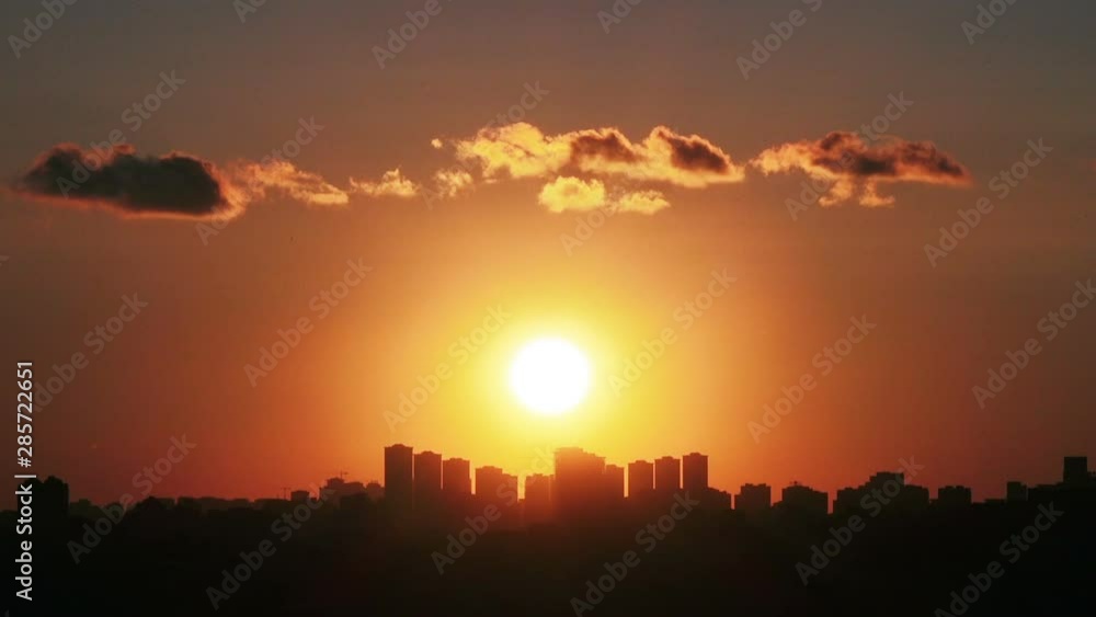 Cinematic wiew of cloudy sky at sunset, timelapse Cinematic wiew of cloudy sky at sunset, timelapse