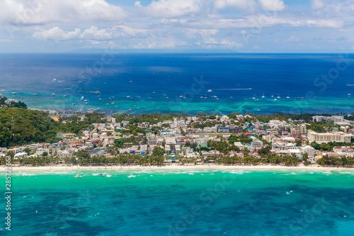    Aerial view from the drone on Boracay island, Phillipines. Summer vacation concept. © frolova_elena