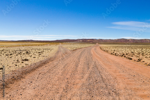 Bolivian dirt road view,Bolivia