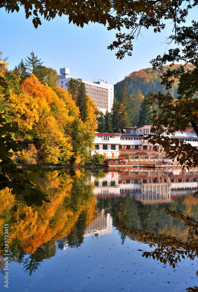 The bear lake of Sovata in autumn
