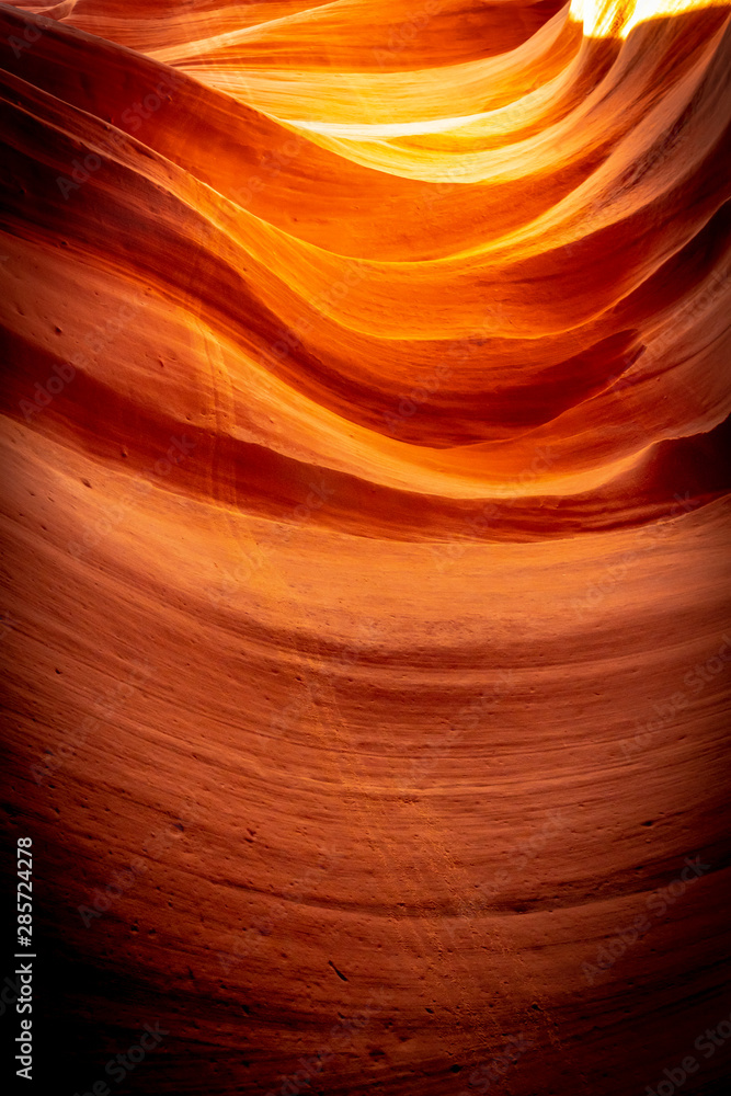Obraz premium Incredible curves of red, orange and purple colors in Lower Antelope, Arizona. United States, vertical photography