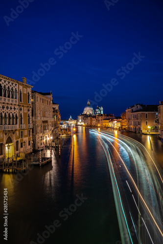 Long Exposure of Venice canal with light trails