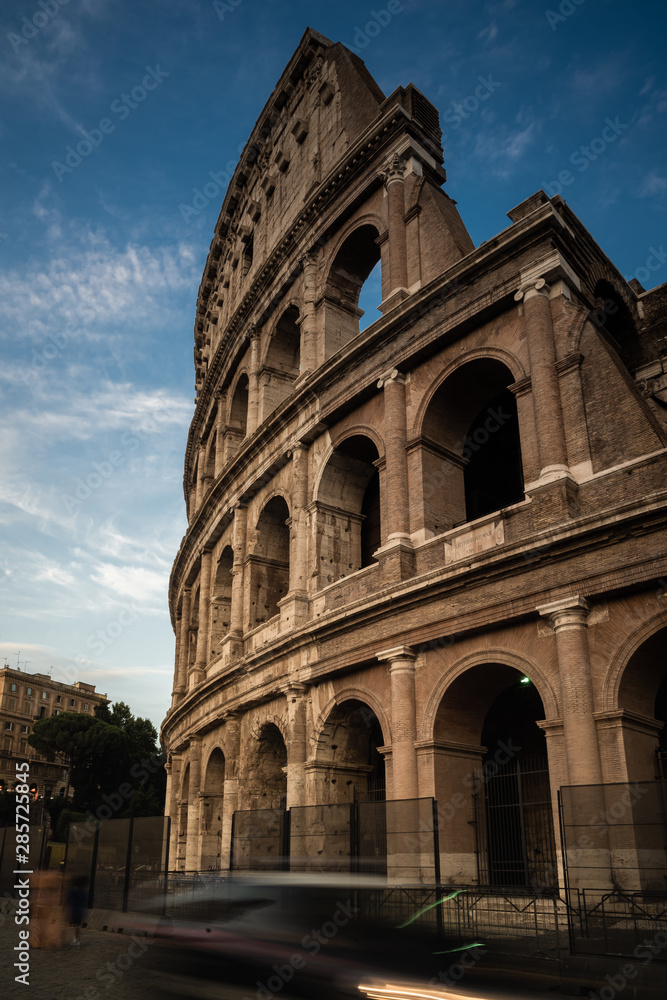 long exposure of colosseum at sunset long exposure of colosseum at sunset