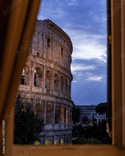 Canvas Print View of the colosseum from hotel room