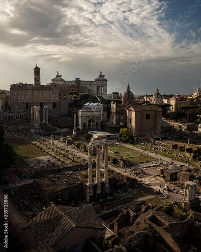 Photography the roman forum seen from palatine hill