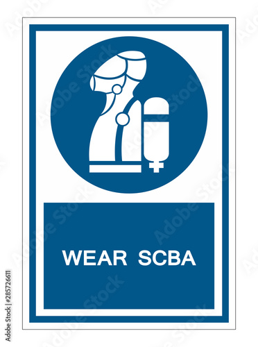 Wear SCBA (Self Contained Breathing Apparatus) Symbol On White Background