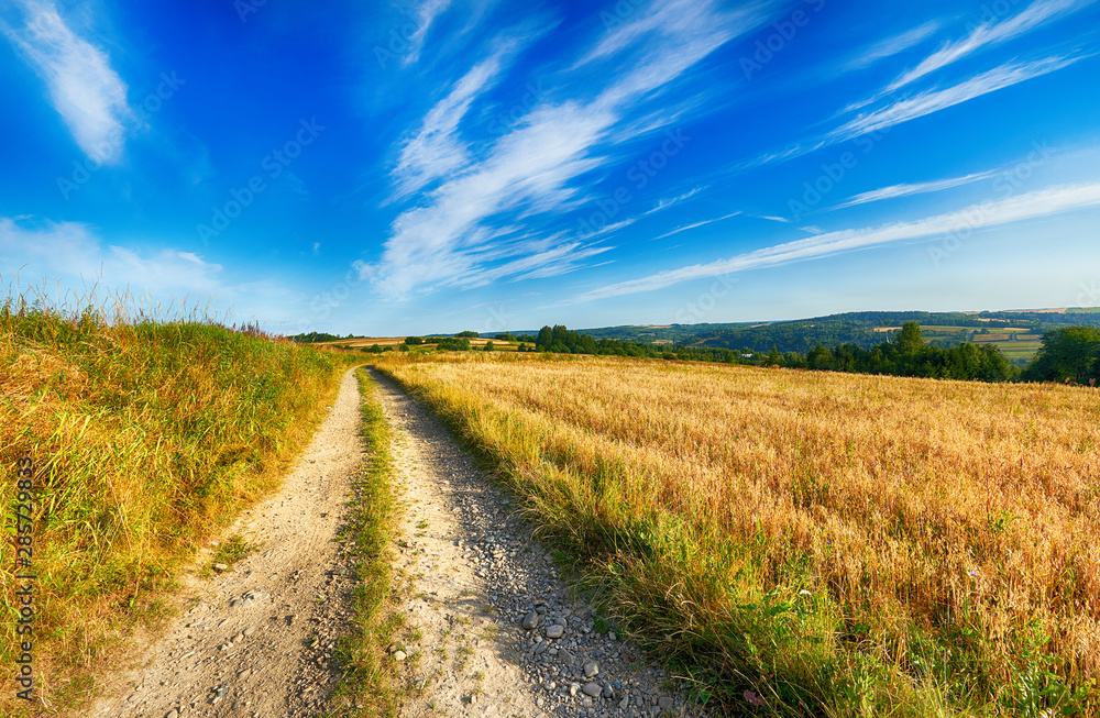 Beautiful cloudy sky over summer fields Beautiful cloudy sky over summer fields