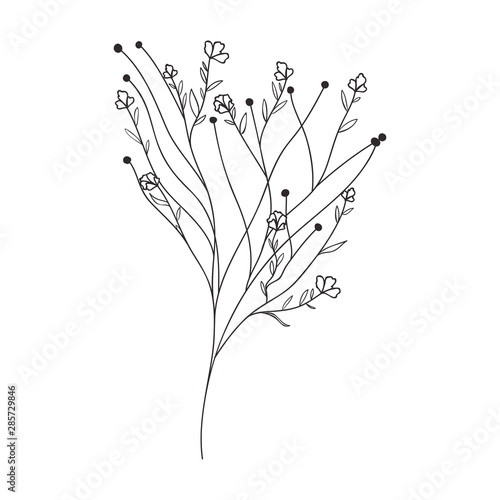 branch with leaves isolated icon