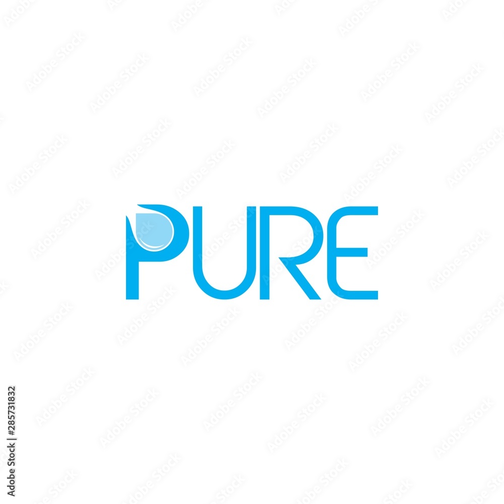 PURE Water drop logo design vector PURE Water drop logo design vector