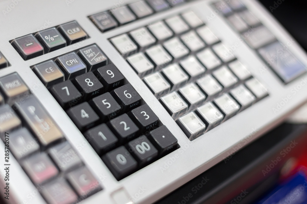 Close up of cash register texture background Close up of cash register texture background