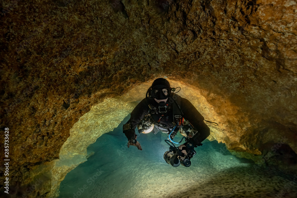 Cave Diving at Madison Blue Spring State Park, Madison County, Florida	