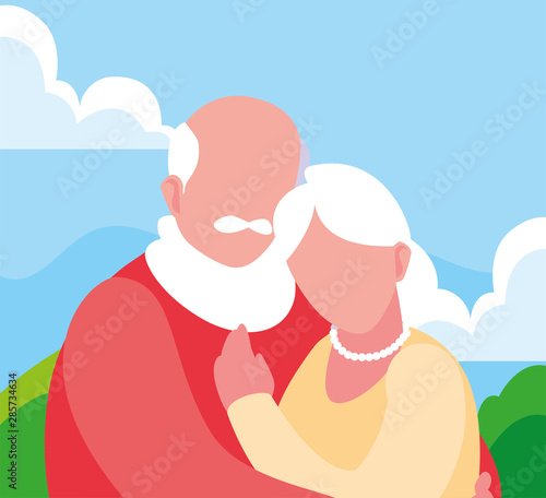 happy grandparents day flat design
